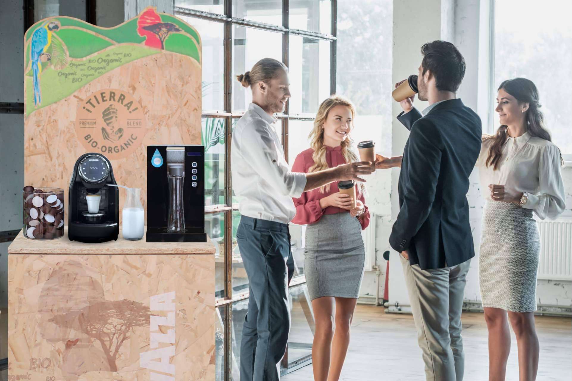 Café italiano de primera calidad para oficinas con el servicio de Espressa